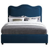 Felix Linen Upholstered Bed, Navy, Full