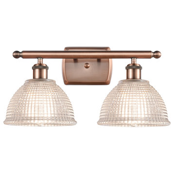 Arietta 2-Light Bath Vanity-Light, Antique Copper, Clear