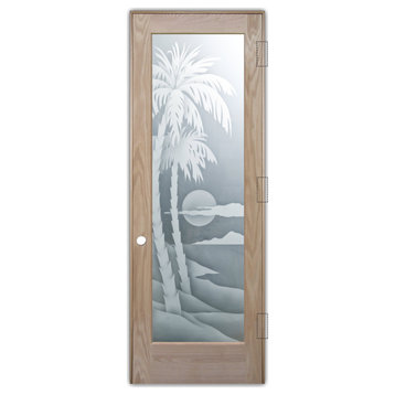 Pantry Door - Palm Sunset - Oak - 30" x 96" - Knob on Left - Push Open
