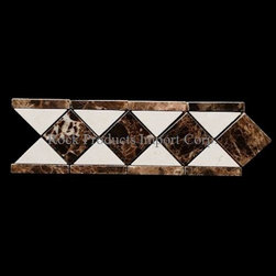 BDP-05  BORDER CREMA MARFIL WITH  EMPERADOR DARK POLISHED - Accent Trim And Border Tile