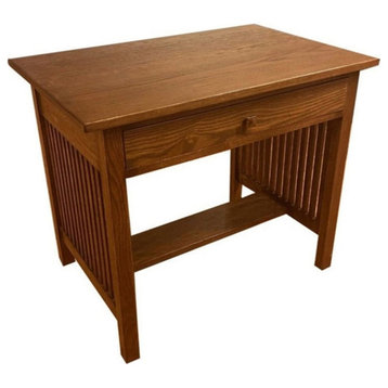 Crafters and Weavers Arts and Crafts 36" Wood Writing Desk in Walnut