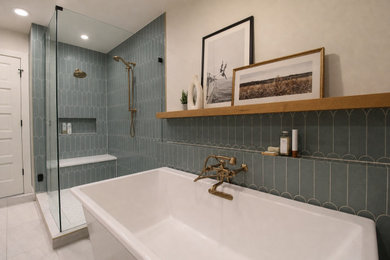 Example of a beach style bathroom design in Seattle