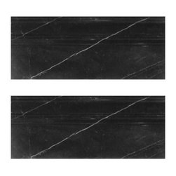 Polished Nero Marquina Black Marble 3/4" Baseboard Molding Mosaic Tiles - Home Accessories & Decor