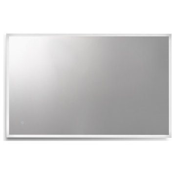 Cassano Rectangle Frameless Modern Bathroom/Vanity LED Lighted Wall Mirror, 48"