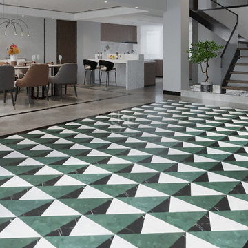 Stylish Triangle Inlay Stone Flooring for Trendy Interiors