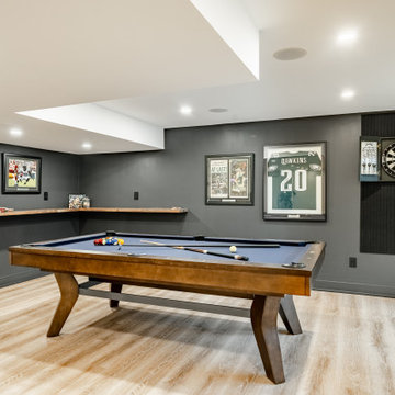 Chester Springs Basement Remodel | Full Wet Bar, Game Room & Entertainment Suit