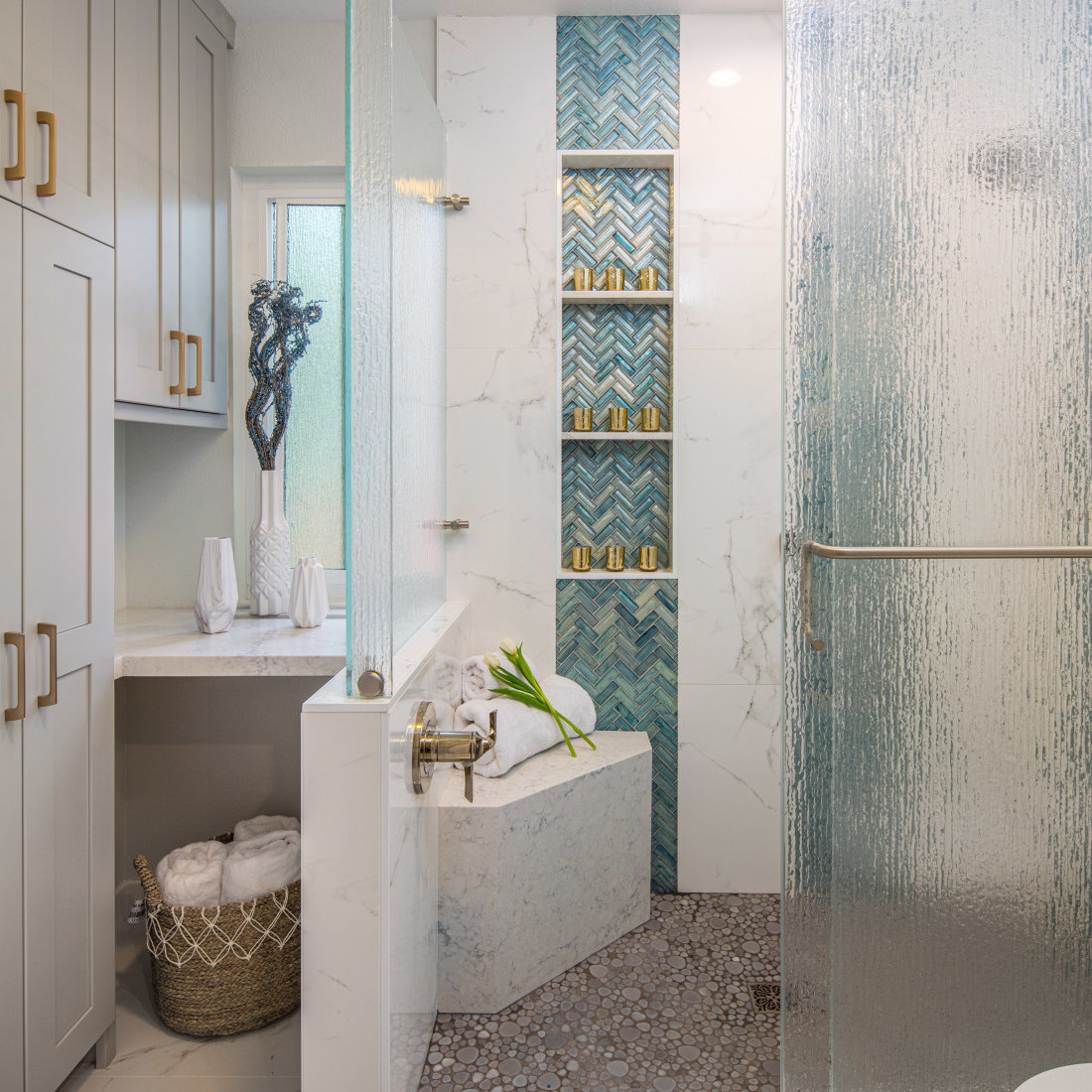 Blue Master Bathroom