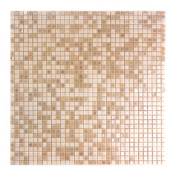 GBM Manufacturing - Galaxy 12"x12" Glass Square MosaicTile,Glossy Iridescent Beige - Mosaic Tile
