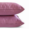 Purple Satin 14"x26" Lumbar Pillow Cover Set of 2 Solid -Light Purple Slub Satin