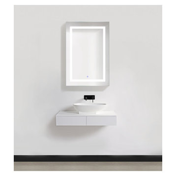 24" Wide LED Medicine Cabinet With DeFog, Dimmer, and Outlets, 36"t, Left