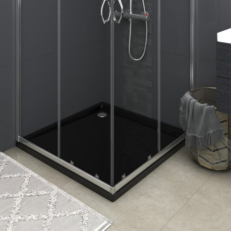 Vidaxl Square Abs Shower Base Tray Black 31.5"x31.5"