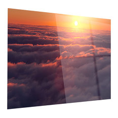 "Amazing Sunset View Over Clouds" Metal Art, 1 Panel, 40"x30"