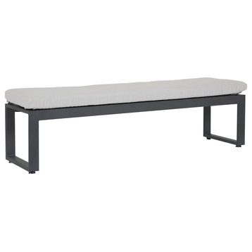 Redondo Dining Bench With Cast Silver Cushion