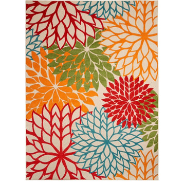 Nourison Aloha 114" x 156" Fabric Indoor/Outdoor Rug in Multi-Color