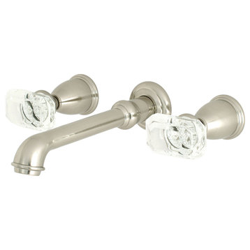 Kingston Brass Two-Handle Wall Mount Bathroom Faucet, Brushed Nickel
