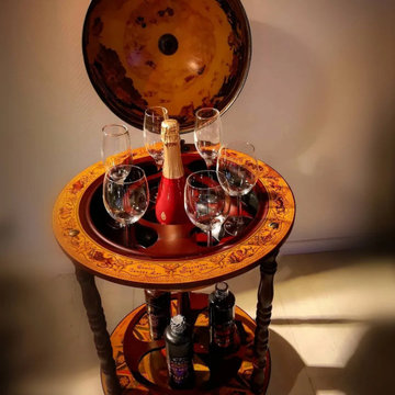 vidaXL Globe Bar Wine Stand Eucalyptus Wood