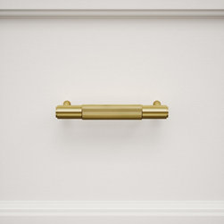 Dali Fluted Brushed Gold Pull Bar 150mm - Drawer & Cabinet Hardware
