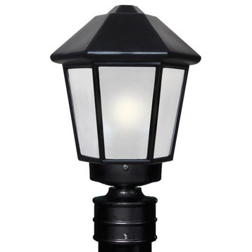 3272 Series 1 Light Post Light or Accessories, Black, Frost Glass