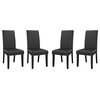 Modern Urban Living Dining Side Chair, Set of 4, Faux Vinyl Leather, Black