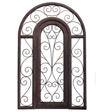 72''x96'' Wrought Iron Single Door With Double LOW-E Glass/Surround, Left Hand