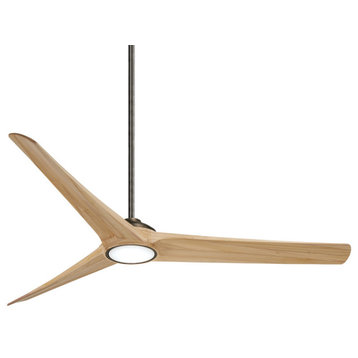 Minka-Aire Timber 84" LED Ceiling Fan F847L-HBZ/MP, Heirloom Bronze/Maple