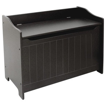 Pemberly Row Wooden Storage Bench in Black