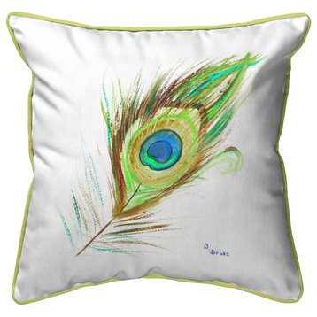 Peacock Feather Large Indoor/Outdoor Pillow 18x18