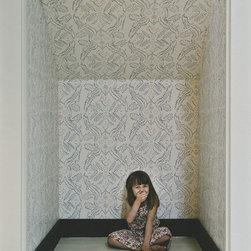 Salad Days :: Navy and Red on Cream - Wallpaper