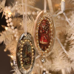 Victorian Vignettes Glass Ornaments (Pair) - Christmas Ornaments