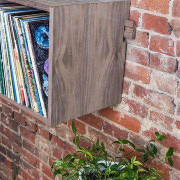 Walnut Record Display Shelves