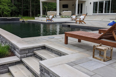 Pool Decking, Retaining Wall and Raised Beds in Apex, NC