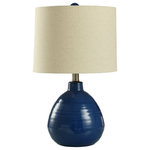 StyleCraft Home Collection - Cameron - Ceramic Table Lamp, Sailor Navy - This beautiful ceramic table lamp will be the perfect accent in any family room. It comes with a standard rotary on/off switch, but even when it is not illuminated, you will enjoy the aesthetic it brings to the room.