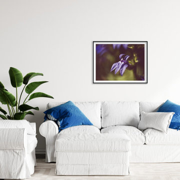 Dramatic Blue Lobelia Floral Wall Art Prints