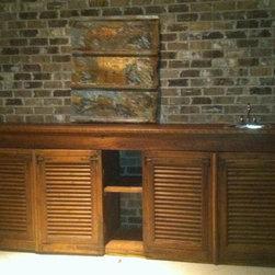 Patio bar custom built from antique architectural pieces - Outdoor Products