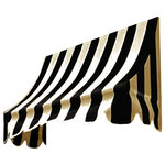 Awntech - Awntech 3' Nantucket Acrylic Fabric Fixed Awning, Black/Tan Stripe - The NANTUCKET A crescent shaped awning by Beauty-Mark Brand of Awntech. The concave curve is every so elegant yet easy to assemble and install. Although easy to assemble, it has a full frame underneath and it has been engineered and tested to withstand serious weather conditions. This is very popular with customers who need a designer style of awning to enhance the beauty of their home. The NANTUCKET is equally popular among residential and the commercial customers and seems to fit most architectural styles. Other modular fixed awnings on the market will collapse and rip away from your home in gusty wind conditions. Awnings can save you as much as 50% in interior energy usage, per area of adjacent coverage (PAMA Energy Study 2012). Installation is as easy as installing a few wall brackets, setting the awning into the brackets and tightening. The frame is manufactured with structural aluminum and stainless steel hardware. The NANTUCKET canopy is made from Beauty-Mark Acrylic Fabrics, woven from 100% solution dyed acrylic anti-microbial yarns and treated with UV and water resistant coatings. Acrylic is the number one fabric of choice for outdoor weather endurance. Beauty-Mark fabrics are available in many designer solids and stripes. Other options include trim color and valance style.
