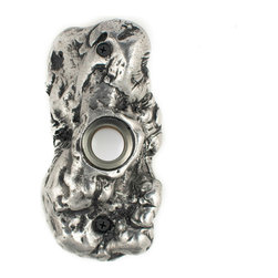 Hawk Hill Hardware - Burl Doorbell, Luxury Decorative Hardware, Polished Pewter - Doorbells And Chimes