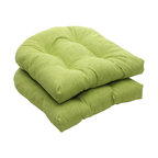 Baja Lime Green Wicker Seat Cushion, Set of 2