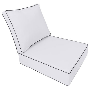 |COVER ONLY| Outdoor Contrast Piped Trim Small Deep Seat Back Pillow Cover AD105