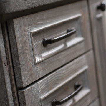 Weathered Wood Kitchen Island