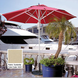 Beige-Clearcoat-Aluminum-Market-Umbrella - Patio Furniture And Outdoor Furniture