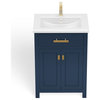 The Savoy Bathroom Vanity, Monarch Blue, 24", Single, Without Mirror, Freestanding