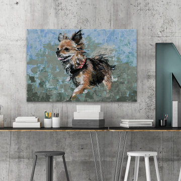 "Off the Leash" Painting Print on Wrapped Canvas