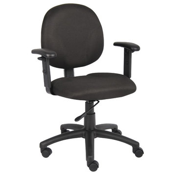 Boss Diamond Task Chair, Black With Adjustable Arms