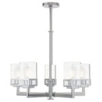 Livex Lighting - Livex Lighting 40595-05 Harding - Five Light Chandelier - The transitional style of the Harding five light cHarding Five Light C Polished Chrome Clea *UL Approved: YES Energy Star Qualified: n/a ADA Certified: n/a  *Number of Lights: Lamp: 5-*Wattage:100w Medium Base bulb(s) *Bulb Included:No *Bulb Type:Medium Base *Finish Type:Polished Chrome