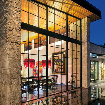 Modern Stone Exterior and Pool