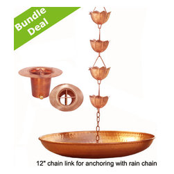 Copper Lotus Rain Chain 3 Pcs Bundle Deal - Rain Chains