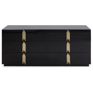 Modrest Token Modern Black + Gold Wide Dresser
