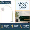 Arched Floor Lamp With Fabric Shade, Brushed Gold