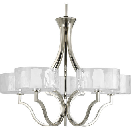 Progress Lighting 5-60W Krypton Chandelier, Polished Nickel