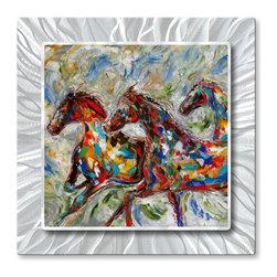 Wild Horses 0078ME Steel Wall Art - Paintings